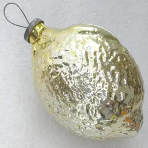Huge Antique Vintage Glass Christmas Ornament Old Lemon