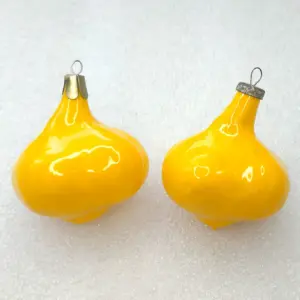 Set of 2 Antique Vintage Glass Christmas Ornaments Onions