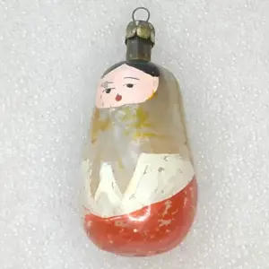 Old Antique Vintage USSR Glass Christmas Ornament Doll