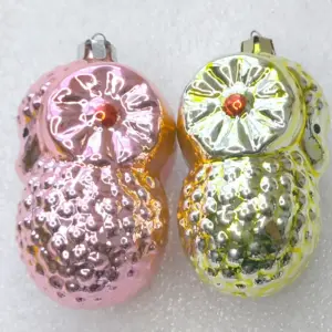 Set of 2 Antique Vintage Glass Christmas Ornaments Rams