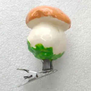 Antique Vintage USSR Glass Christmas Ornament Mushroom