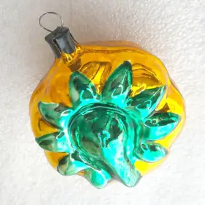 Unique Antique Vintage Glass Christmas Tree Ornament Sunflower