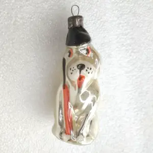Antique Vintage Glass Christmas Ornament Hunter Dog