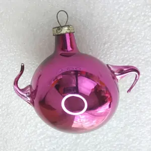 Antique Vintage Glass USSR Christmas Ornament Teapot