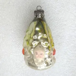 Antique Vintage Glass Christmas Ornament Tree Santa in Forest