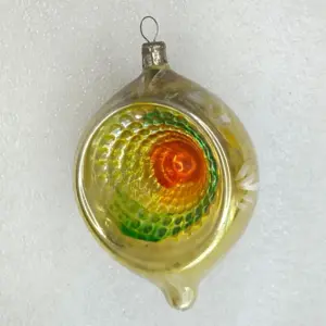 Antique Vintage Glass USSR Christmas Ornament Lantern