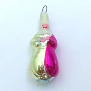 Vintage Glass Ukrainian Russian Christmas Ornament Jester for Small