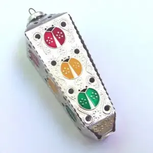 Vintage USSR Metal Christmas Ornament Traffic-Light