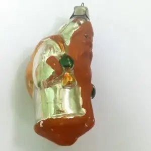 Vintage USSR Glass Christmas Ornament Santa