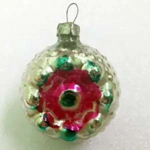 Vintage USSR Glass Christmas Ornament Flower