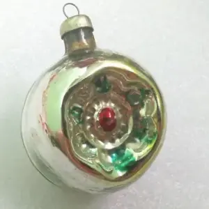 Vintage USSR Glass Christmas Ornament Lantern