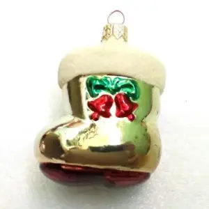 Glass Ukrainian Christmas Ornament Boot