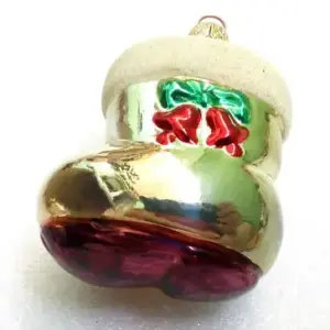 Glass Ukrainian Christmas Ornament Boot