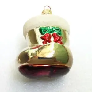 Glass Ukrainian Christmas Ornament Boot