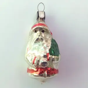 Vintage Glass Ukrainian GDR? Christmas Ornament Santa