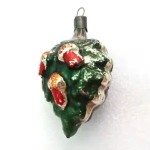 Vintage USSR Glass Christmas Ornament Acorns