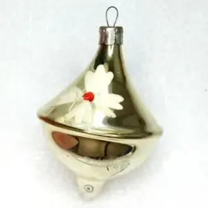 Vintage USSR Glass Christmas Ornament Whirligig