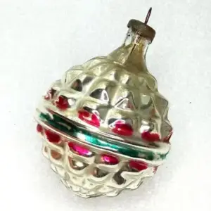 Vintage USSR Glass Christmas Ornament Old Ball