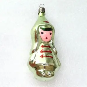 Vintage Ukrainian Glass Christmas Ornament Red Army Boy