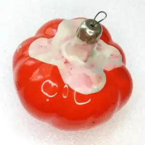 Vintage Glass USSR Christmas Ornament Tomato