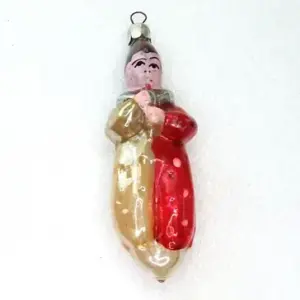 Vintage Glass USSR Christmas Ornament Jester