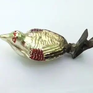Vintage USSR Glass GDR? Christmas Ornament Old Bird