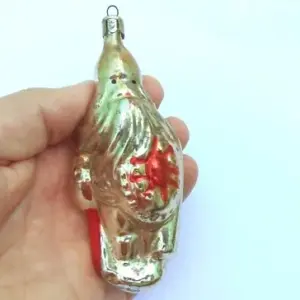 Vintage USSR Glass Christmas Ornament Old Warrior