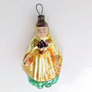 Vintage Glass Ukrainian Christmas Ornament Boyarinya