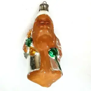 Vintage USSR Glass Christmas Ornament Santa Claus
