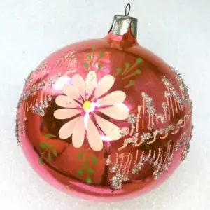Vintage USSR Glass Christmas Ornament Big Ball