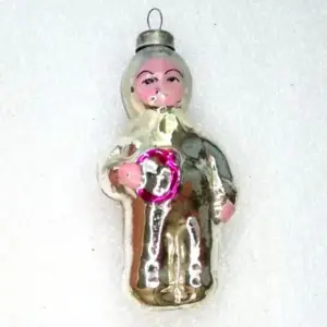 Vintage USSR Glass Christmas Ornament Boy