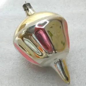 Vintage Soviet Glass Christmas Tree Ornament Striped Parachute Retro Decor