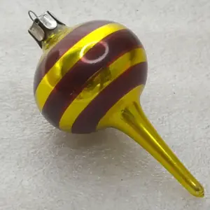 Vintage Soviet Glass Christmas Tree Ornament Abstract Geometric Shape Retro