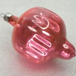 Vintage Soviet Glass Christmas Tree Ornament Half Silvered Lantern Retro Decor