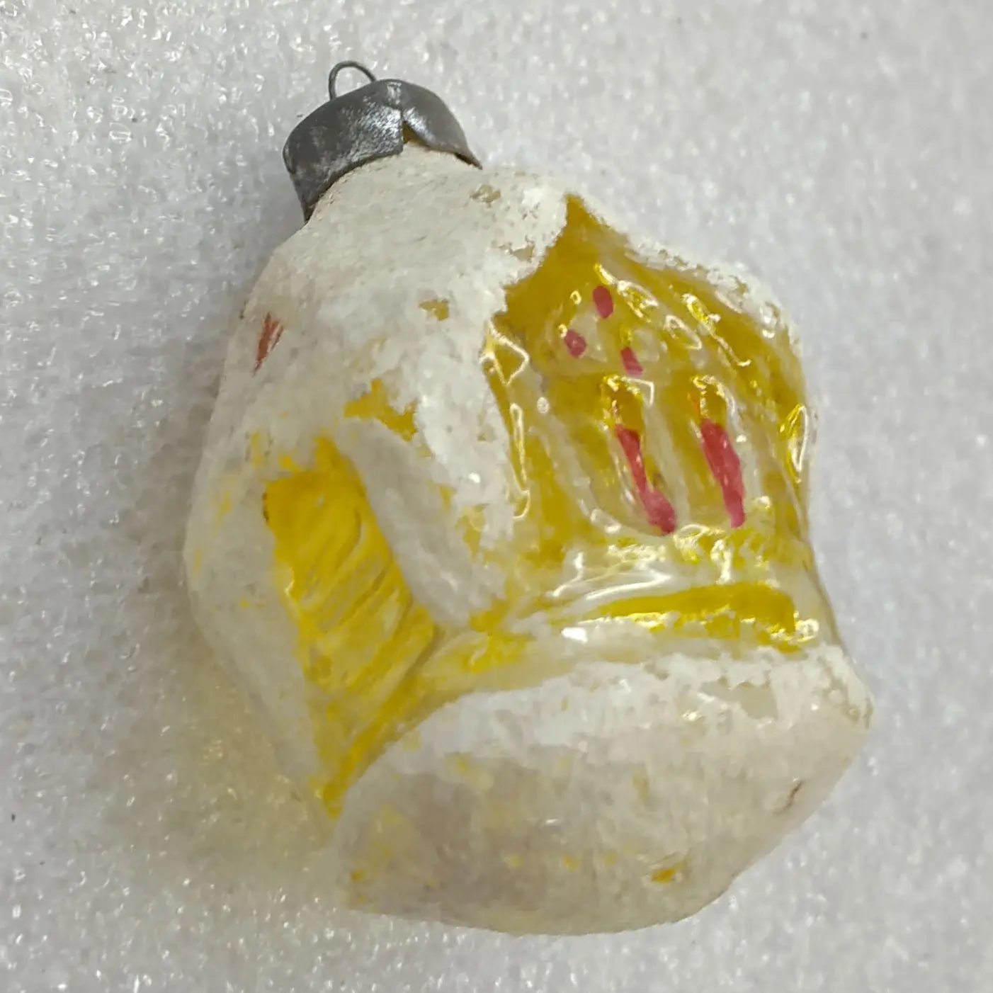 Vintage Soviet Glass Christmas Tree Ornament House Cabin Retro