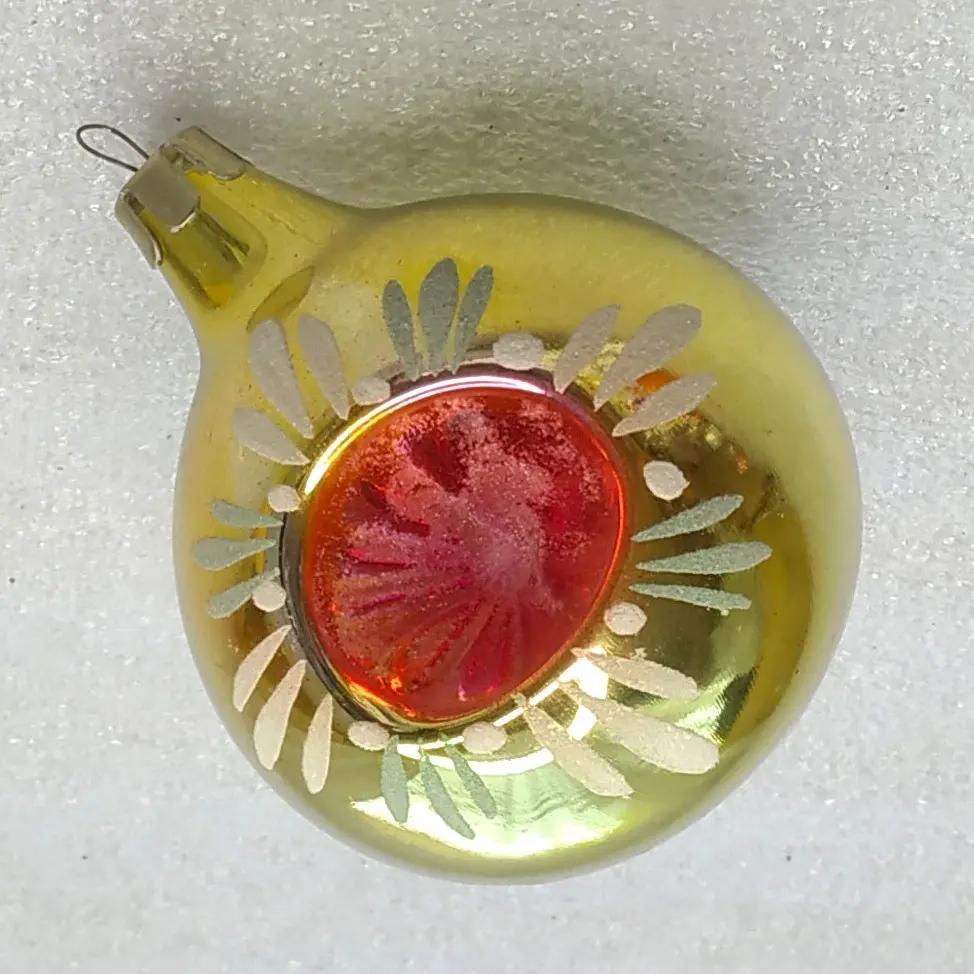 Vintage Soviet Silver Glass Christmas Tree Ornament Reflector Old Lantern Retro