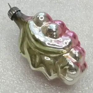 Vintage Soviet Silver Glass Christmas Tree Ornament Grape Retro