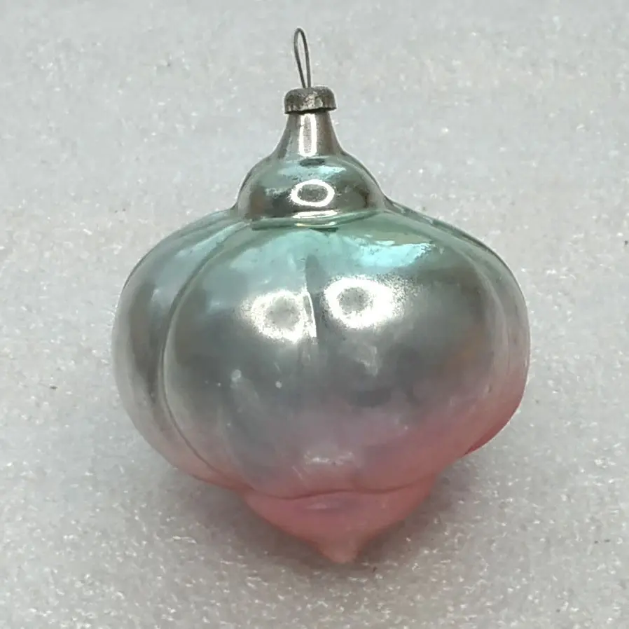 Vintage Soviet Glass Christmas Tree Ornament Pumpkin Retro
