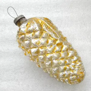 Vintage Mercury Glass Christmas Ornament USSR Huge Old Pinecone