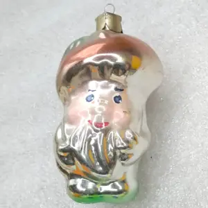 Antique Vintage Silver Glass Christmas Tree USSR Ornament Decor Mushroom