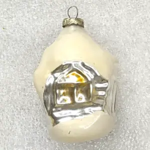 Antique Vintage Mercury Glass Christmas Tree Ornament House