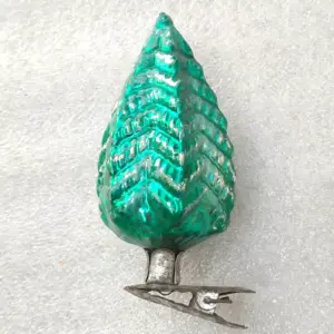Vintage Silver Glass Christmas USSR Ornament Old