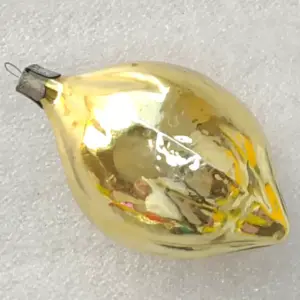 Vintage Silver Glass Christmas Tree USSR Ornament Lemon