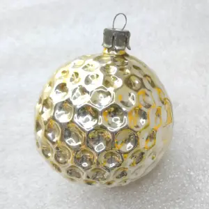 Vintage Silver Glass Christmas Tree USSR Ornament Ball