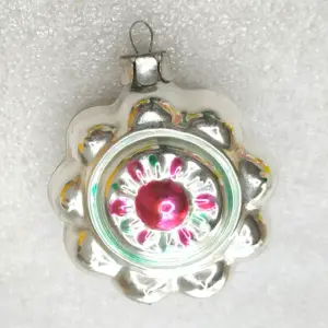 Antique Vintage Mercury Glass Christmas Tree Ornament Flower