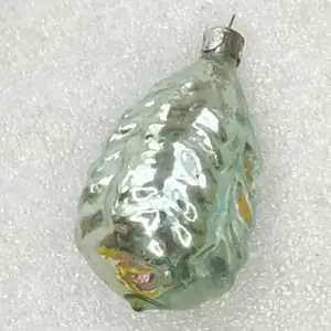 Vintage Silver Glass Christmas USSR Ornament Old