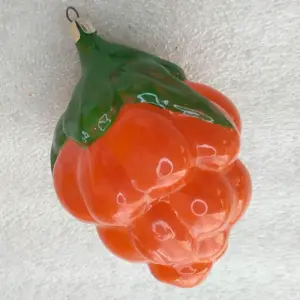 Vintage 1960s USSR Glass Berry Christmas Ornament