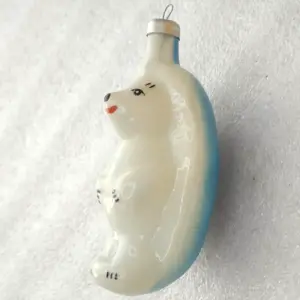 Vintage 1960s USSR Glass Christmas Ornament Hedgehog