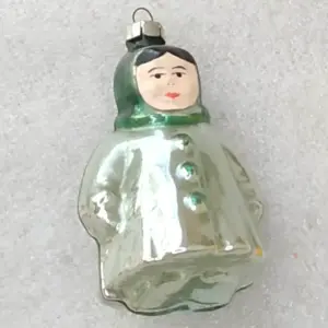 Vintage 1950s Mercury Glass Christmas Ornament Tree Toy Girl