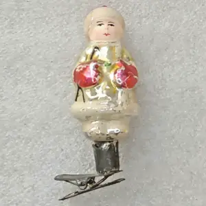 Vintage 1950s Mercury Glass Christmas Ornament Tree Toy Shepherd